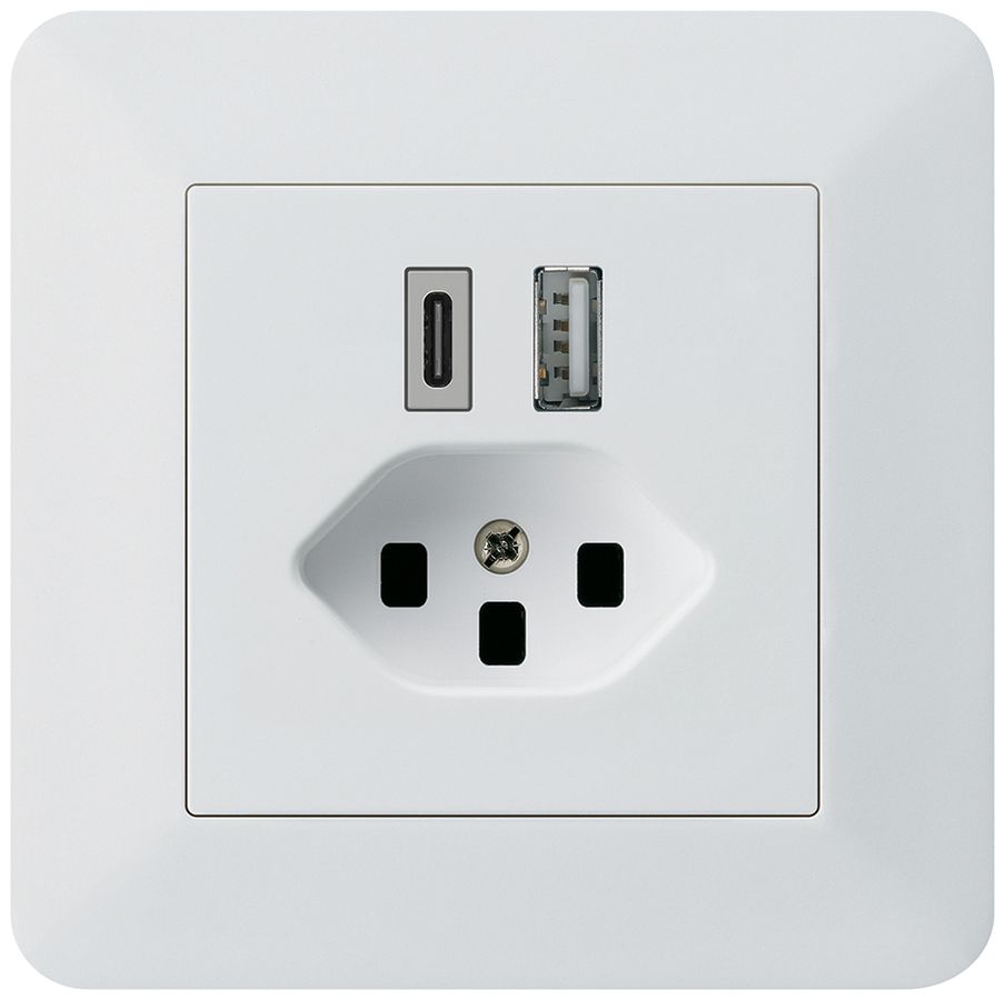 Prise de charge USB ENC kallysto.trend 18W PD 1×type A 1×type C T23 blanc