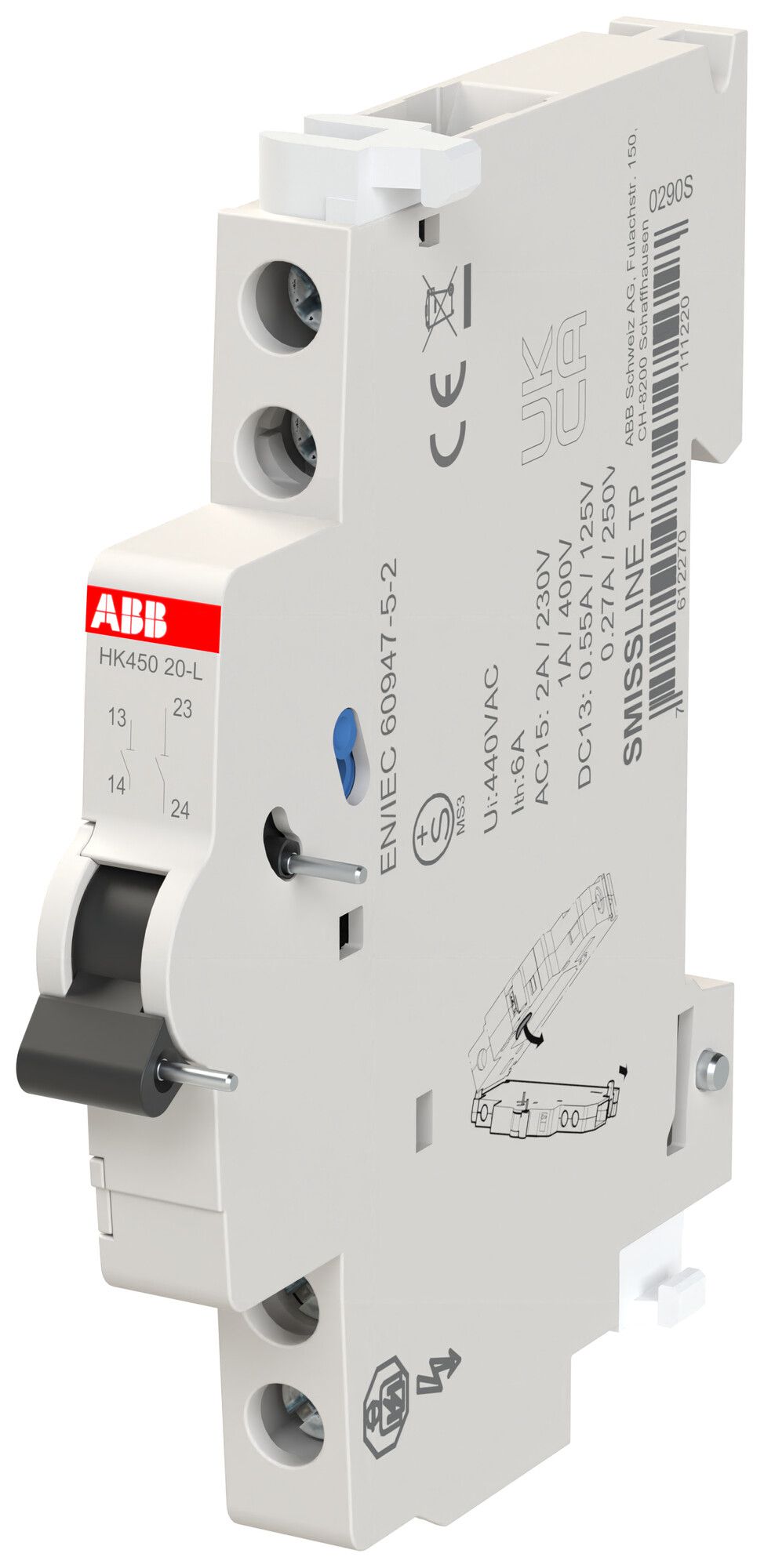 Hilfsschalter ABB SMISSLINE CLASSIC HK45020-L, 2S, 6A/230V, links