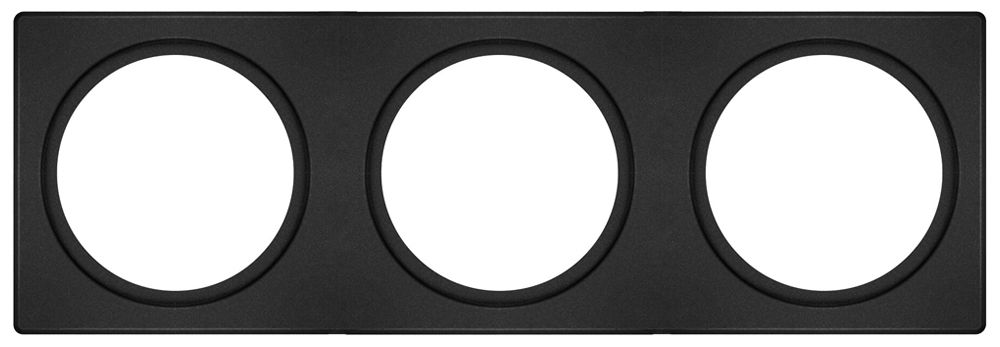 Plaque de recouvrement LEDVANCE FRAME acier 300×100mm 3×Ø68mm noir