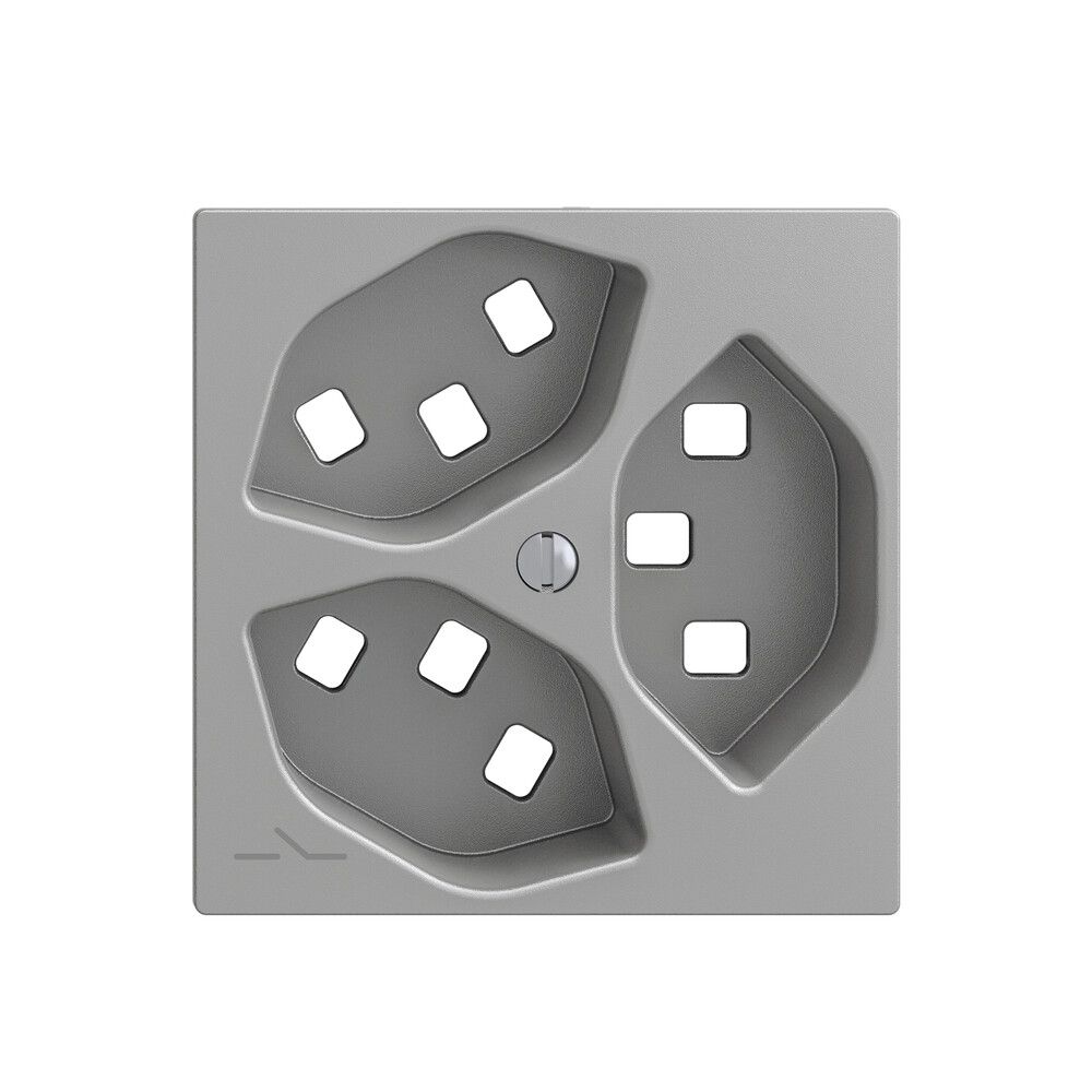 Kit montaggio Feller EDIZIOdue, per presa 3×T23 1×separato, silver