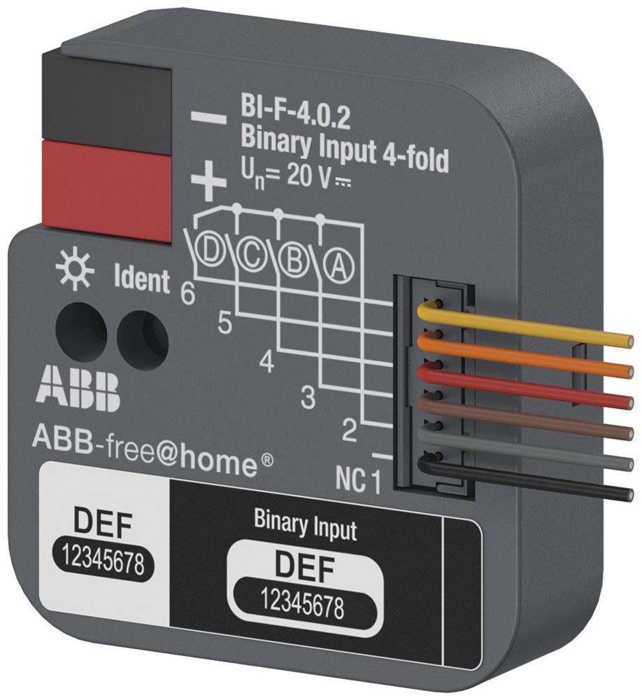 Entrata binaria INS ABB-free@home BI-F-4.0.2, 4-volte, per contatti a poten.zero