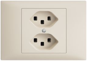 EB-Steckdose 2×T23 16A EDIZIOdue crema, mit Steckklemmen