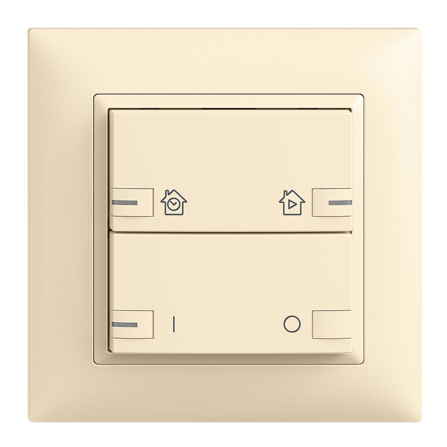 UP-Frontset EDIZIOdue zeptrionAIR ON/OFF 1K mit Bez. mit LED vanille