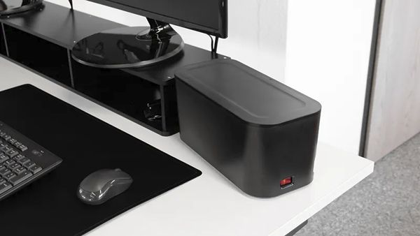 Prise multiple A. Steffen Cable Organizer Box avec interrupteur 5×T13 noir