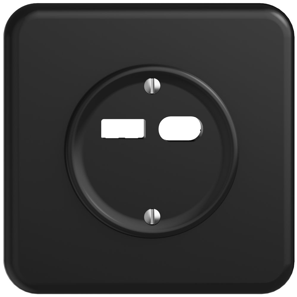 UP-Montageset Feller STANDARDdue für Steckdose USB 18W Typ A + Typ C schwarz