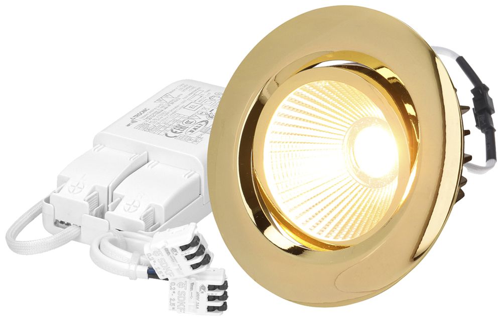 EB-LED-Spot MH AXO 10.5W 830lm 2700K IP44 MB DIM DALI Ø100mm Gold