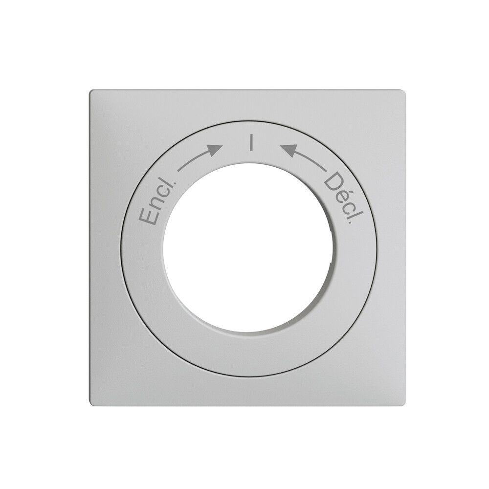 Kit frontal EDIZIOdue Encl.->I<-Décl. gris clair 60×60mm pour contact pivotant