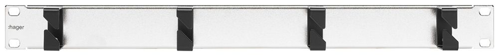Kabelführungsplatte 19" Hager HMS 1HE 4 Bügel Stahl vernickelt