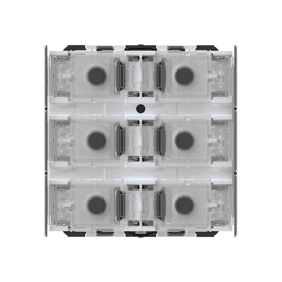 Poussoir KNX Hager 6×touches 6×points actionnables LED gris