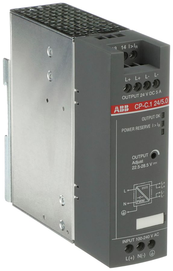 EB-Schaltnetzgerät ABB CP-C.1 24/5.0-C IN:85…300VUC OUT:24VDC/5A