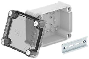Kabelabzweigkasten Bettermann geschl. 150×116×83mm mit Deckel transparent