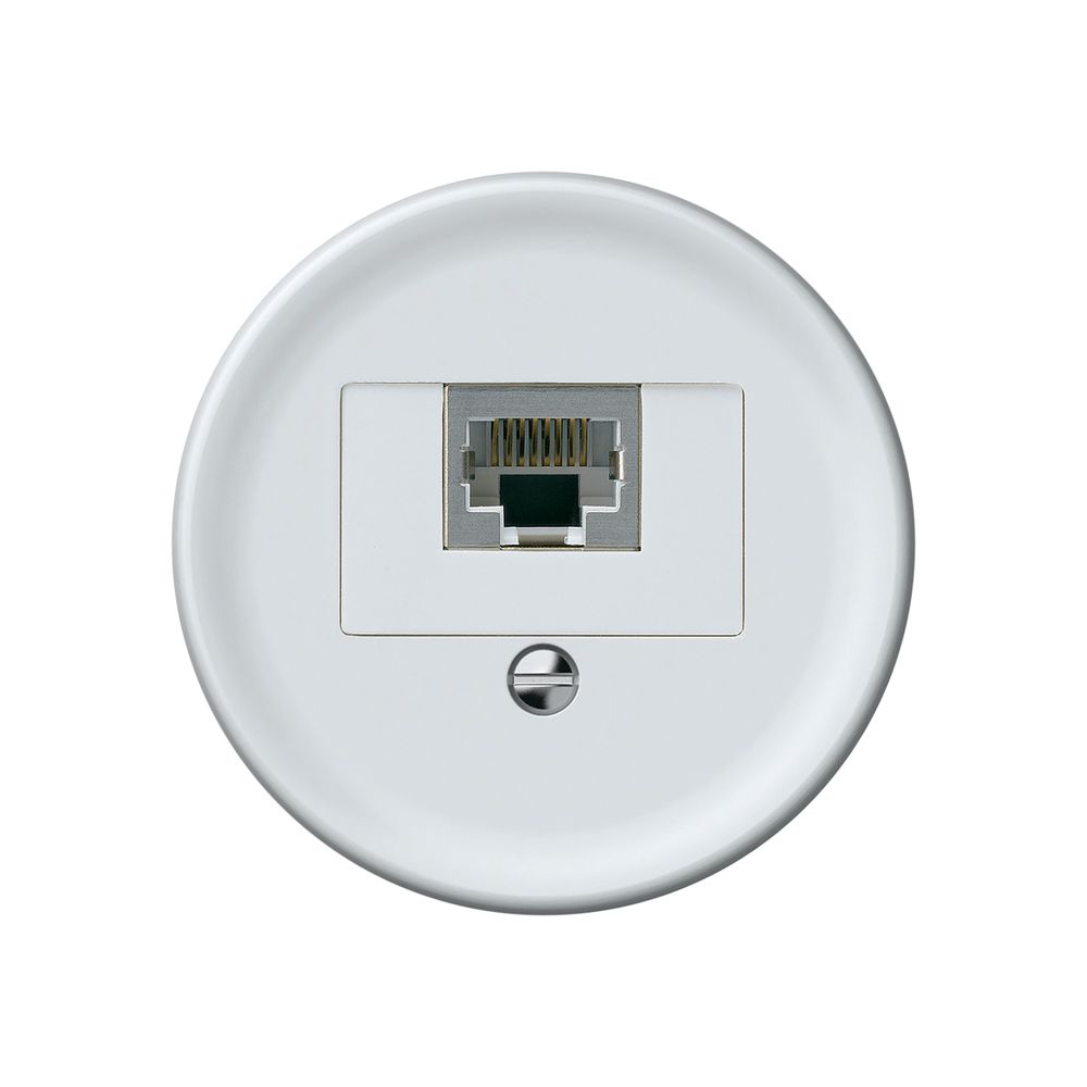 Anschlussdose origin RJ45 8(4) Kat.6 gerade geschirmt 60×60mm weiss