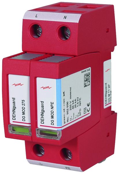 Parasurtension DEHN/elvatec SE DG M TT 2P 275 FM, TN, TT, 230V 20kA
