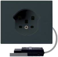 EB-Steckdose T25 FLF schwarz mit RK-Adapter 5P