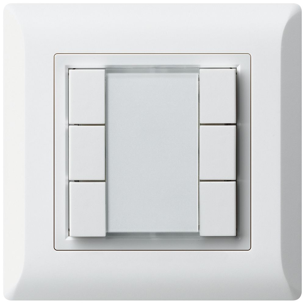 Poussoir multifonction ENC kallysto.line KNX RF 6× blanc