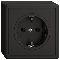 AP-Steckdose EDIZIO.liv SNAPFIX® SCHUKO 16A 230V 74×74mm schwarz