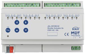 REG-Jalousieaktor KNX MDT JAL-0810M.02 8-Kan 8A 300W 230VAC 8TE