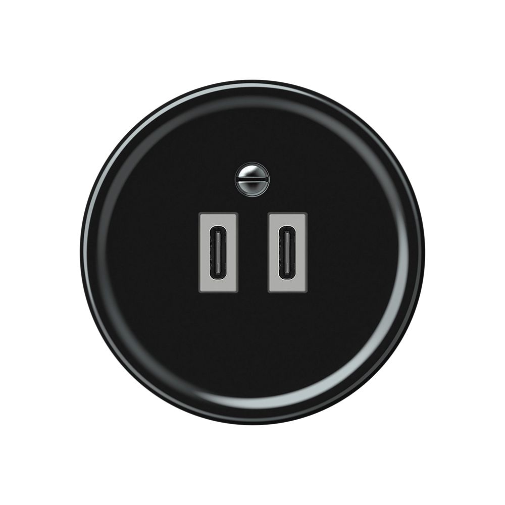 Presa di carica USB origin 2×USB-C 3000mA 5V nero