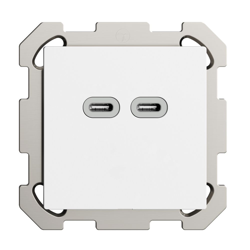 Prise ENC USB 18W 2×type C Feller EDIZIOdue FM 230V 3600mA blanc