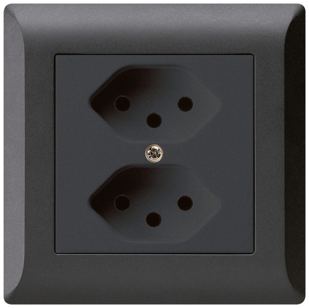 UP-Steckdose 2×Typ 13 Hager kallysto.line schwarz
