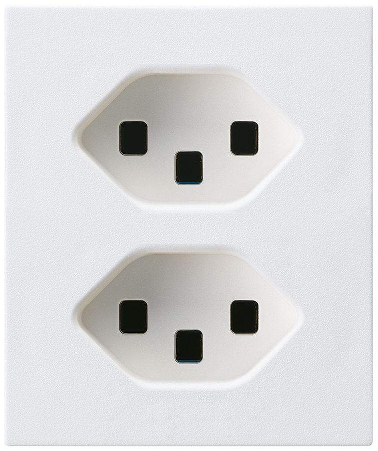 Presa FLF Hager 2×tipo 23 D bianco