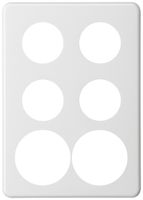 UP-Abdeckplatte basico 3×2 4×Ø43mm+2×Ø58mm weiss