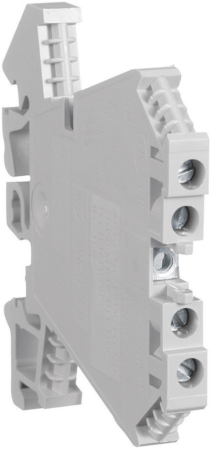 Borne à 2 étages Hager 4mm², L/L, 400V/32A, à vis, ouvert sur le côté