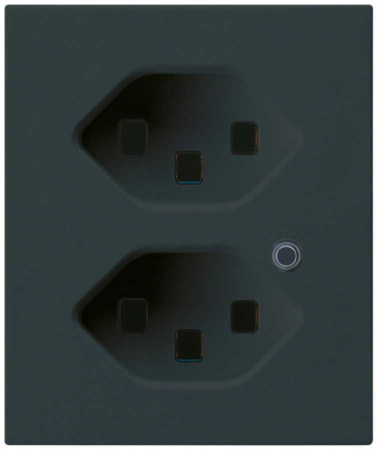 FLF-Steckdose Hager 2×Typ 13 beleuchtet D schwarz