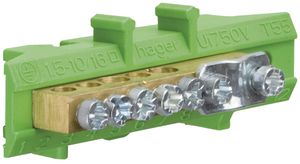 Barrette à bornes de protection Hager 1×25/2×16/3×10mm²