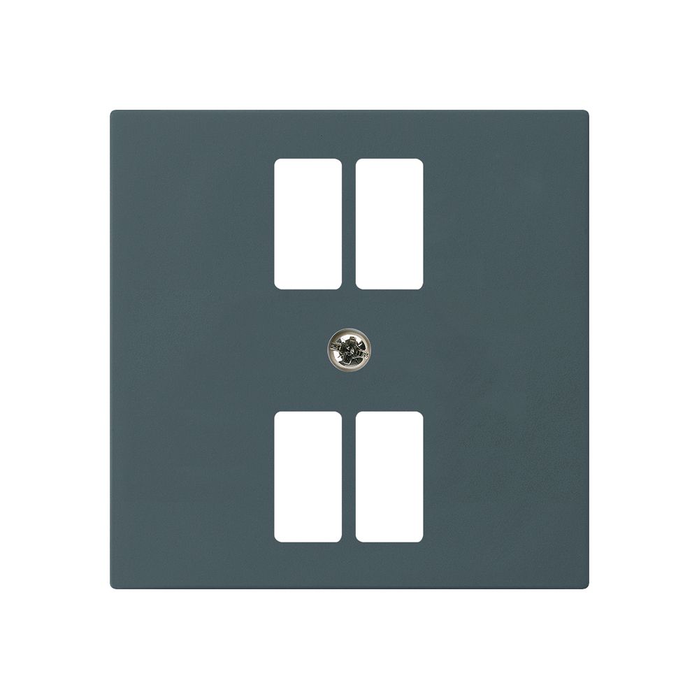 Plaque frontale kallysto pour prise 4×USB anthracite