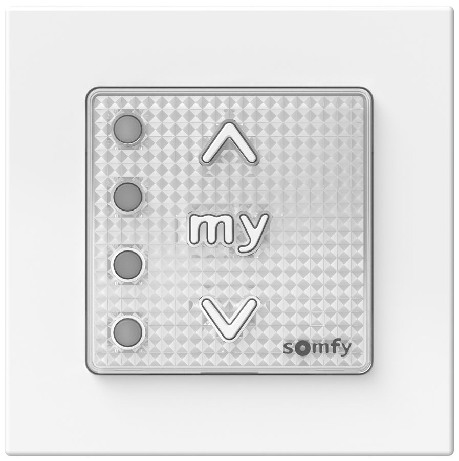 AP-Wandsender Somfy Smoove io II 4-Kan m.Rahmen 1×CR2032 79×50mm ws
