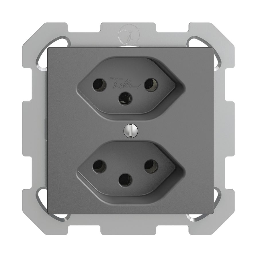 UP-Steckdose EDIZIOdue 2×T13 dunkelgrau