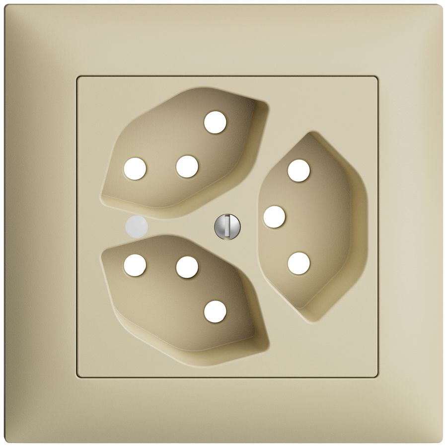 UP-Frontset EDIZIOdue vanille 88×88mm 3×T13 mit Linse