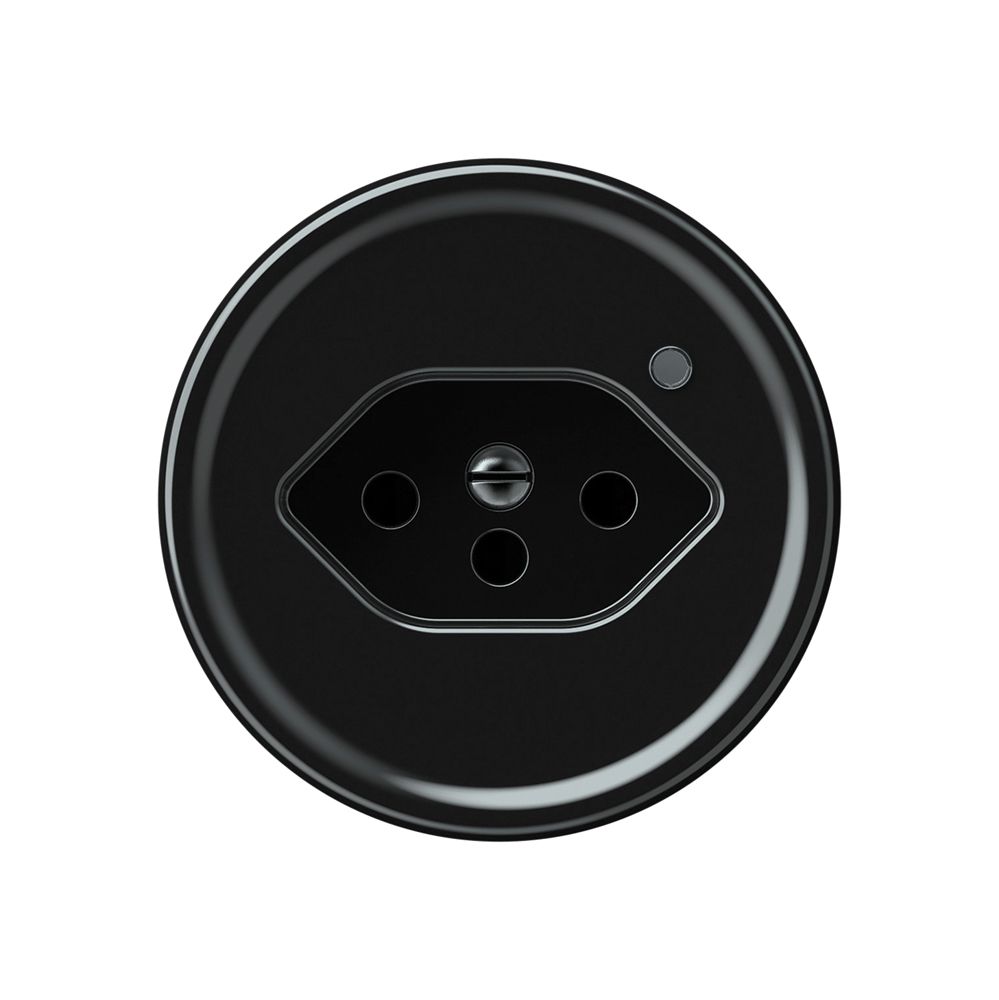 Prise origin 1×type 13 lum.vert 10A 230V 60×60mm noir