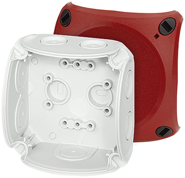 AP-Abzweigdose Hensel DK 0200 grau, Deckel rot