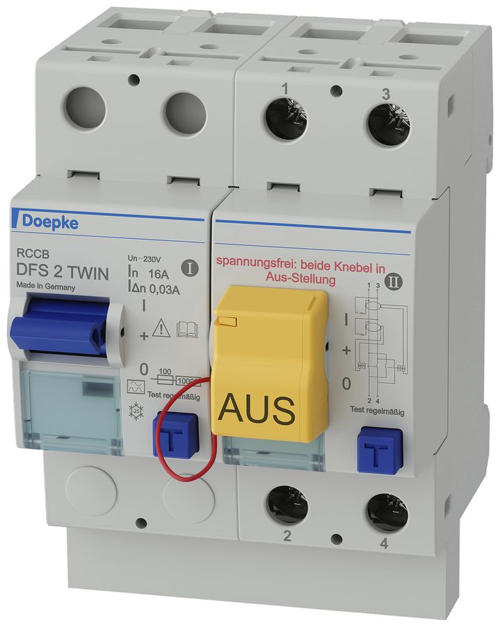 Interruttore differenziale Doepke DFS 2 TWIN 1LN 230V 16A 0.03A tipo A 10kA
