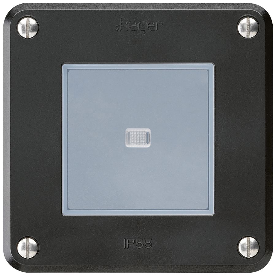 Interruttore INC robusto IP55 schema 6 illuminato nero