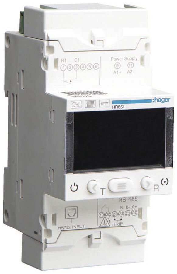 Differenzstromwächter Hager HR551 30…3000mA 0…10s Typ B