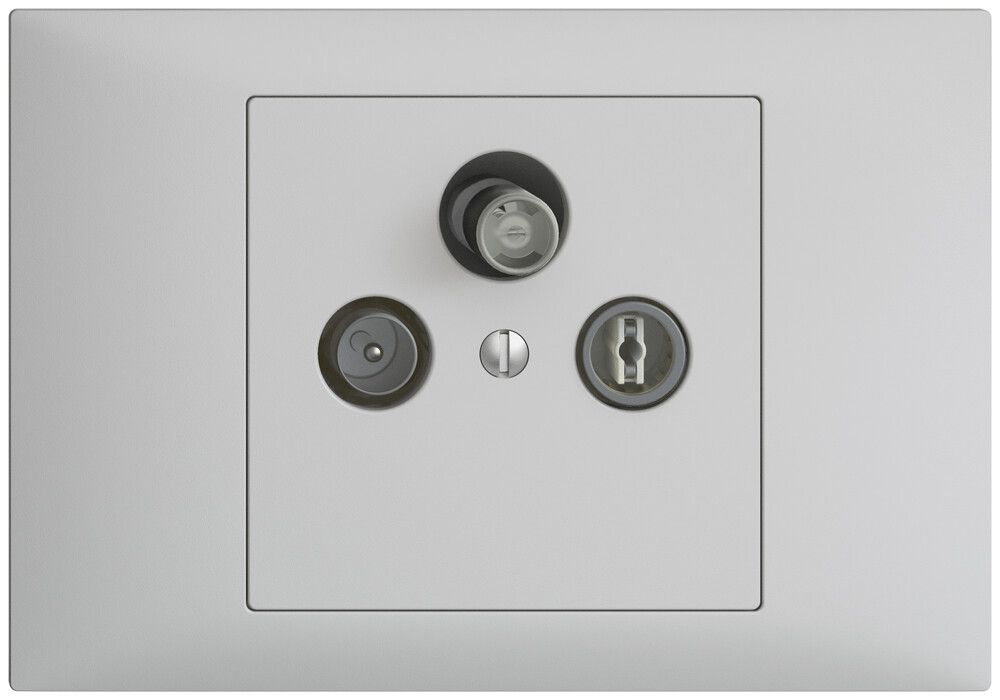 Prise d'antenne INC SAT DB52 EDIZIOdue gris clair avec IEC/F
