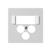 Placca frontale 3×Koax+2×RJ45 kallysto multimedia R&M grigio chiaro