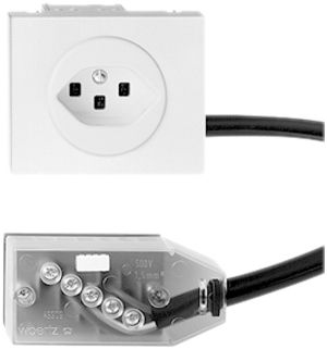 EB-Steckdose T23 16A L2 schwarz für Flachkabel Technofil