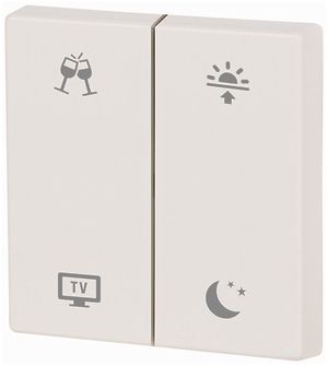 Bascule xComfort CWIZ-02/91, 2 fois, symboles de scènes, 55×55mm, blanc brillant