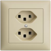 UP-Steckdose 2×T23 16A EDIZIOdue vanille, mit Steckklemmen