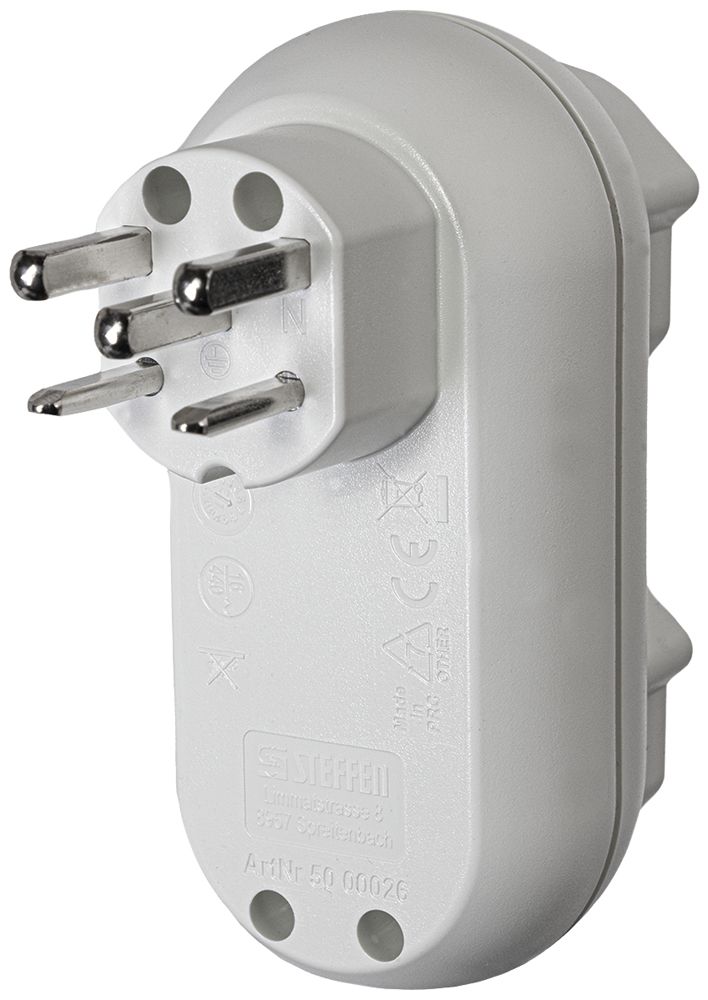 Mehrfachstecker Steffen STRONG 2×T25 16A 400V IP20 weiss