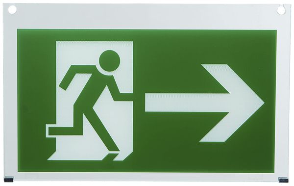 Plexi mit Piktogramm Pfeil nach rechts zu Serie COV+VP