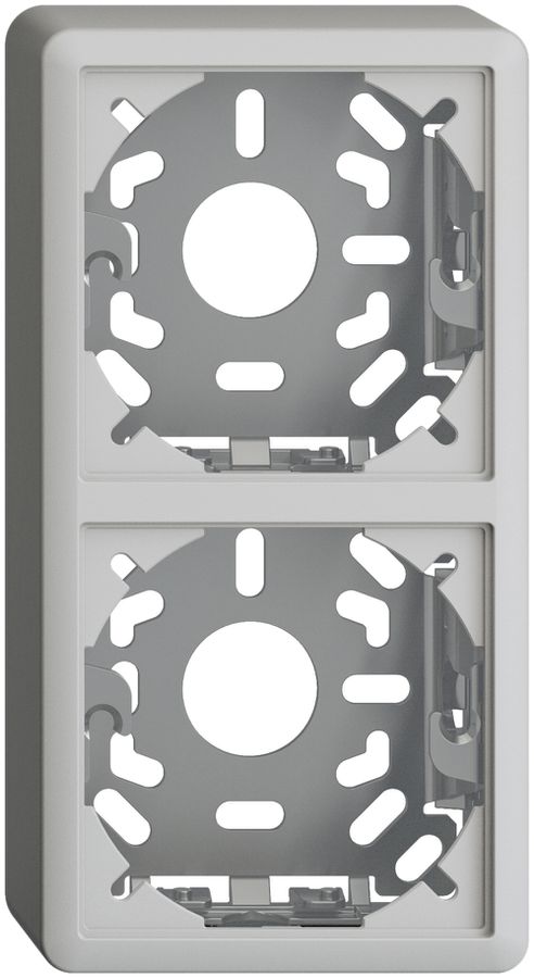 Kappe mit Grundplatte 2×39mm hellgrau für Kombination FX vertikal/horizontal