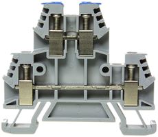 Durchgangs-Reihenklemme Woertz 0.5…4mm² 32A 500V Schraubansch.2×2 TH35 grau/blau