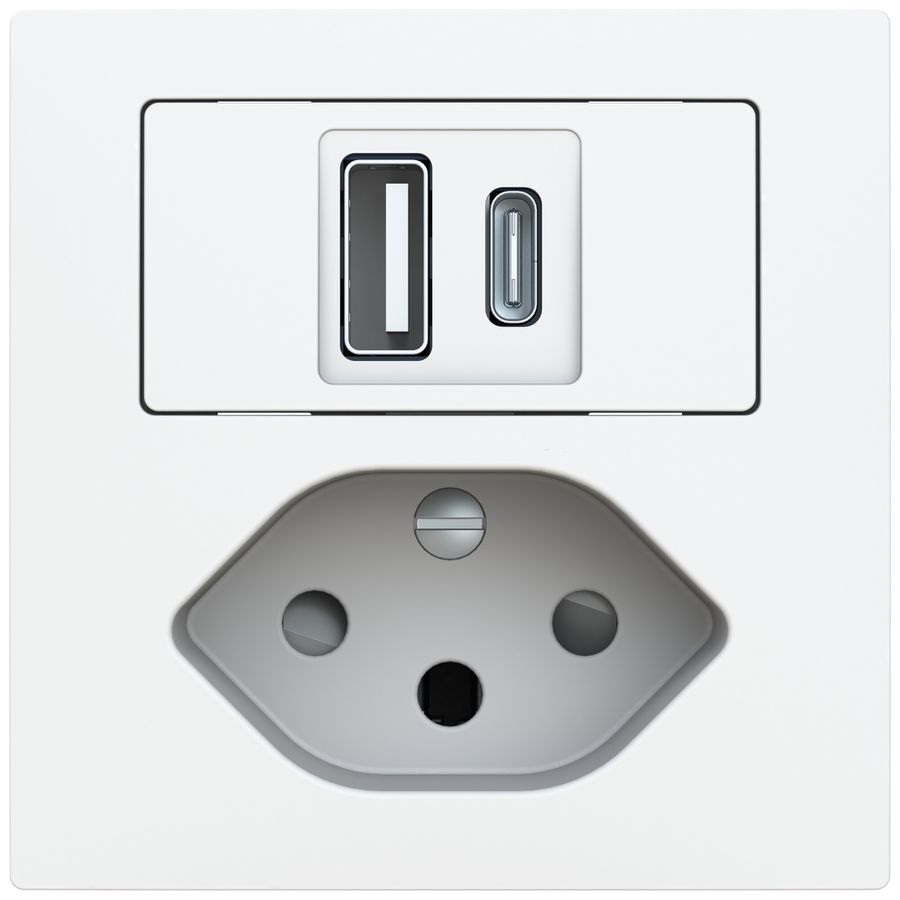 Prise de charge USB ABB Sidus 1×USB-A 1×USB-C + T13 3000mA OUT:5V bc