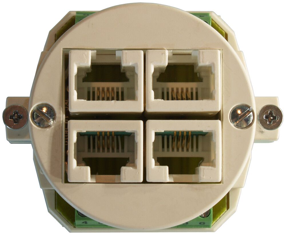 UP-Anschlussdose St.4×RJ45 weiss