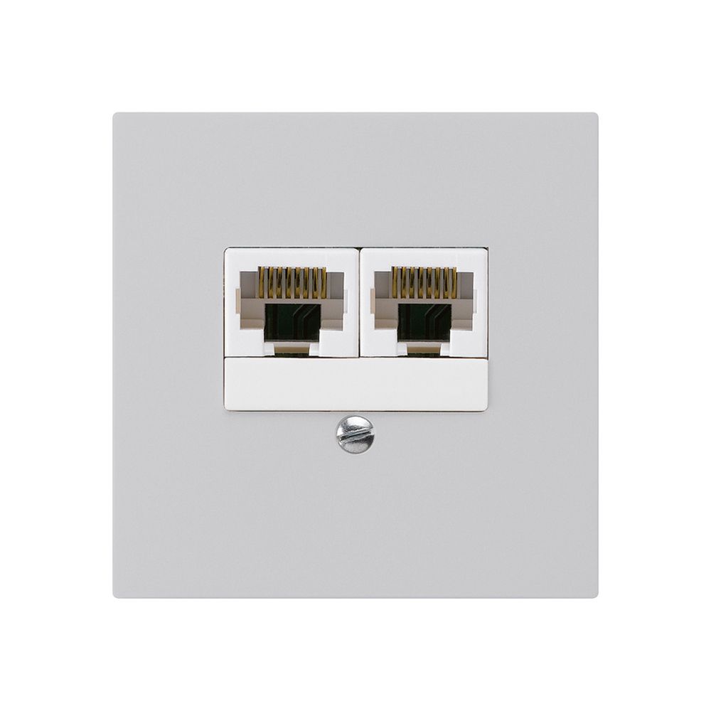 Einsatz zu Anschlussdose kallysto 2×RJ45u parallel hellgrau